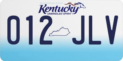 KY license plate 012JLV