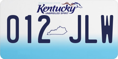 KY license plate 012JLW