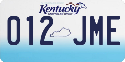 KY license plate 012JME