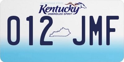 KY license plate 012JMF