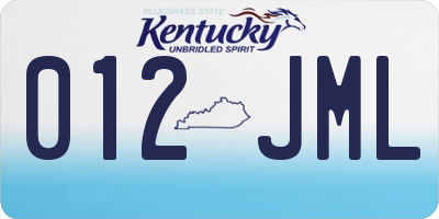 KY license plate 012JML