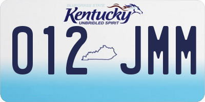 KY license plate 012JMM