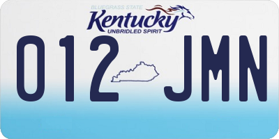 KY license plate 012JMN