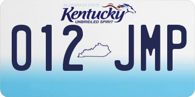 KY license plate 012JMP