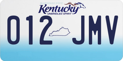 KY license plate 012JMV