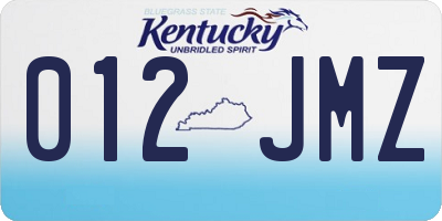 KY license plate 012JMZ