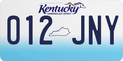KY license plate 012JNY