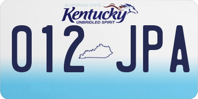 KY license plate 012JPA