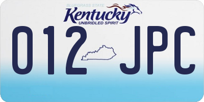 KY license plate 012JPC