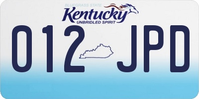 KY license plate 012JPD