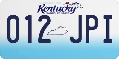 KY license plate 012JPI