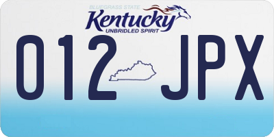 KY license plate 012JPX