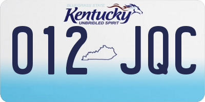 KY license plate 012JQC