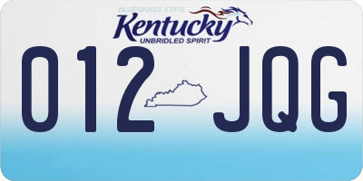 KY license plate 012JQG