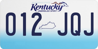 KY license plate 012JQJ