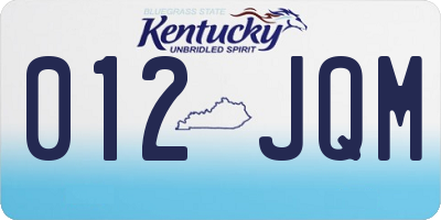 KY license plate 012JQM