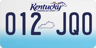 KY license plate 012JQO