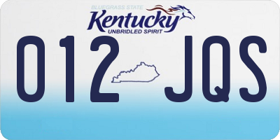 KY license plate 012JQS