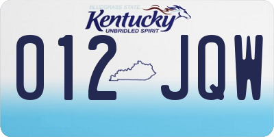 KY license plate 012JQW