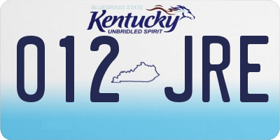 KY license plate 012JRE