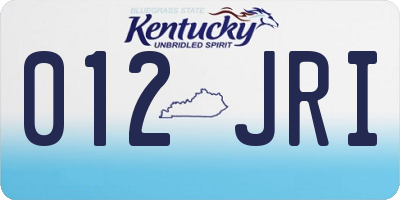 KY license plate 012JRI