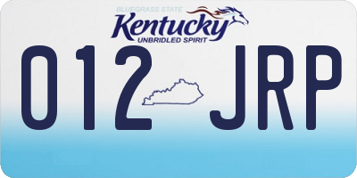 KY license plate 012JRP