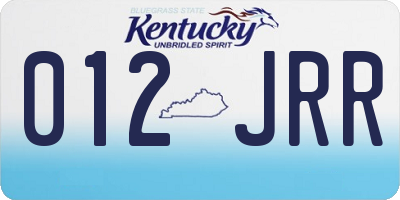 KY license plate 012JRR