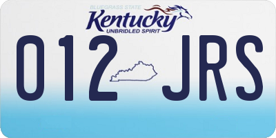 KY license plate 012JRS