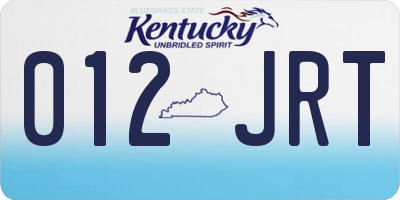 KY license plate 012JRT