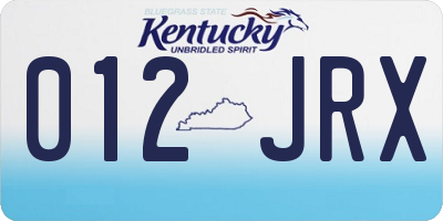 KY license plate 012JRX