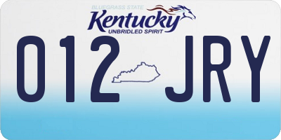 KY license plate 012JRY