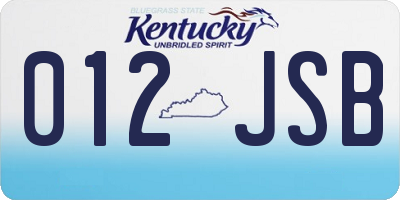 KY license plate 012JSB