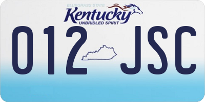 KY license plate 012JSC