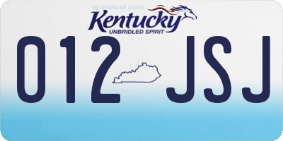 KY license plate 012JSJ