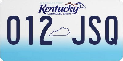 KY license plate 012JSQ