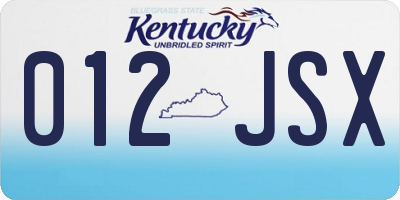 KY license plate 012JSX