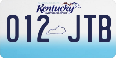 KY license plate 012JTB