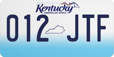KY license plate 012JTF