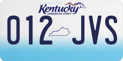KY license plate 012JVS