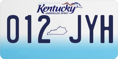 KY license plate 012JYH