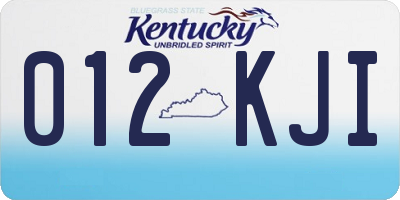 KY license plate 012KJI