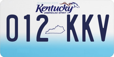 KY license plate 012KKV