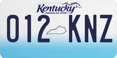 KY license plate 012KNZ