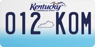KY license plate 012KOM