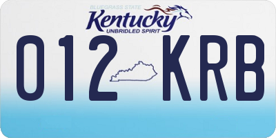 KY license plate 012KRB