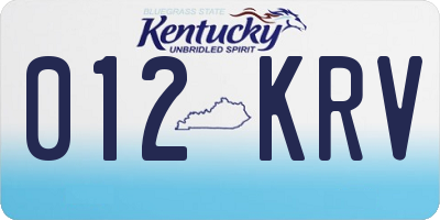 KY license plate 012KRV