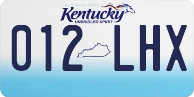 KY license plate 012LHX