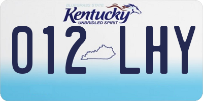KY license plate 012LHY