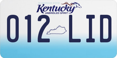 KY license plate 012LID