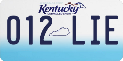 KY license plate 012LIE
